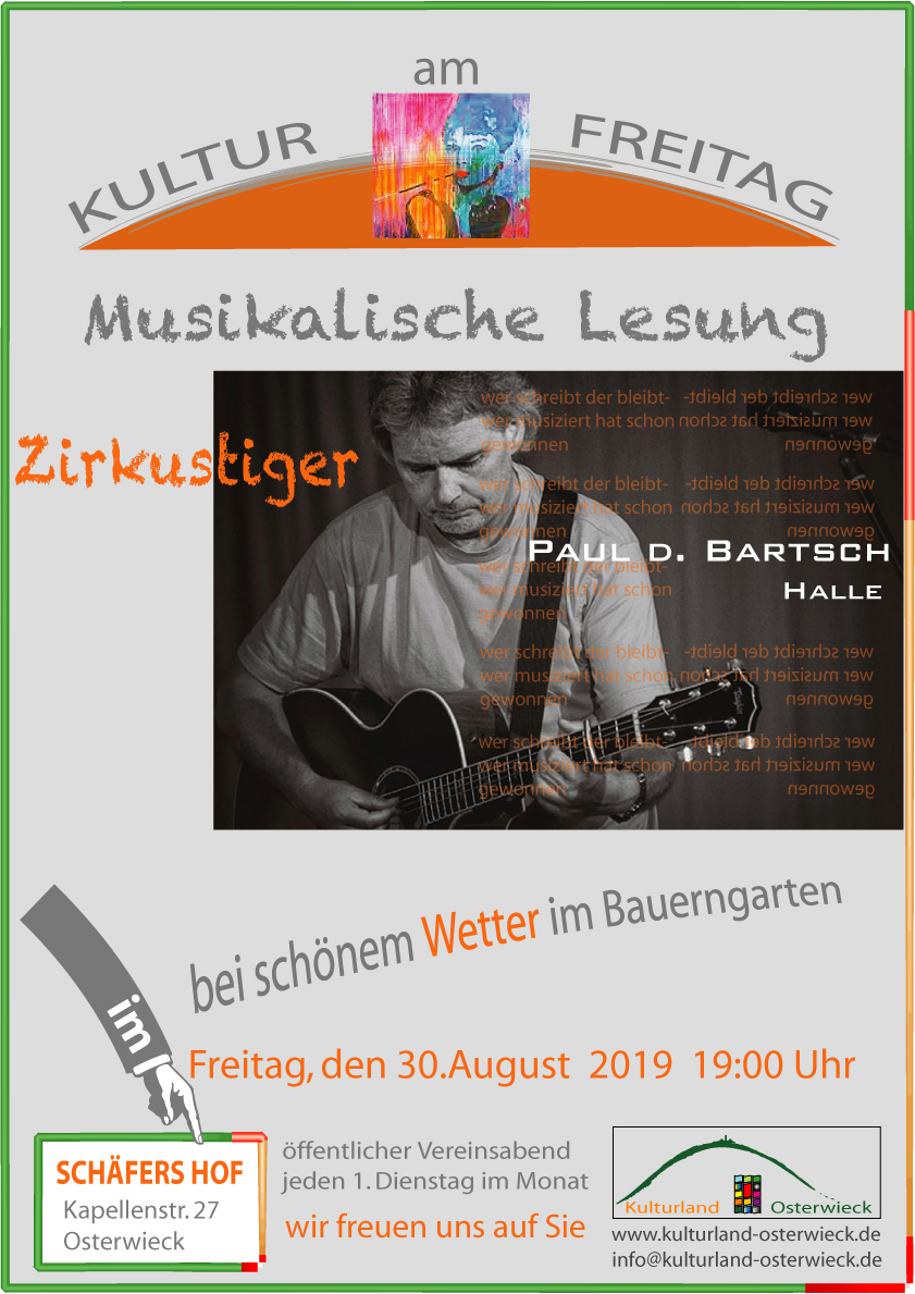 Kultur am Freitag: Musikalische Lesung